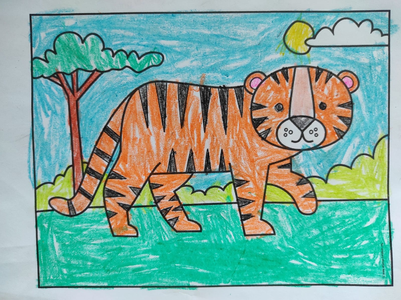 Cute Tiger Colouring